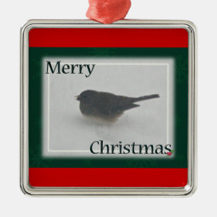 Frohe Weihnachts-Snowbird-Koordinationsaufgaben Silbernes Ornament