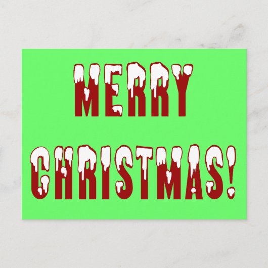 Frohe Weihnachts-Snowcap-Schriftart Feiertagspostkarte (Vorderseite)