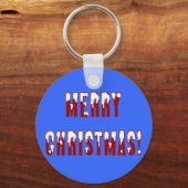 Frohe Weihnachts-Snowcap-Schriftart Schlüsselanhänger (Vorderseite)