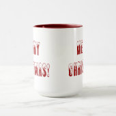 Frohe Weihnachts-Snowcap-Schriftart Tasse (Zentrum)