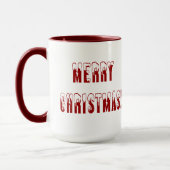Frohe Weihnachts-Snowcap-Schriftart Tasse (Links)