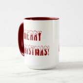 Frohe Weihnachts-Snowcap-Schriftart Tasse (Vorderseite Links)