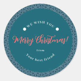 Frohe Weihnachts-Snowflake-Aufkleber Runder Aufkleber