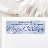 Frohe Weihnachts Snowflake Blue Address Labels (Insitu)