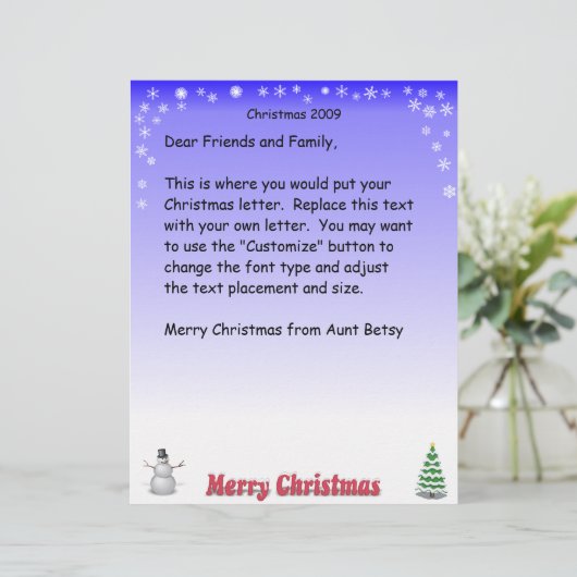 Frohe Weihnachts-Snowflake-Brief (Stehend Vorderseite)