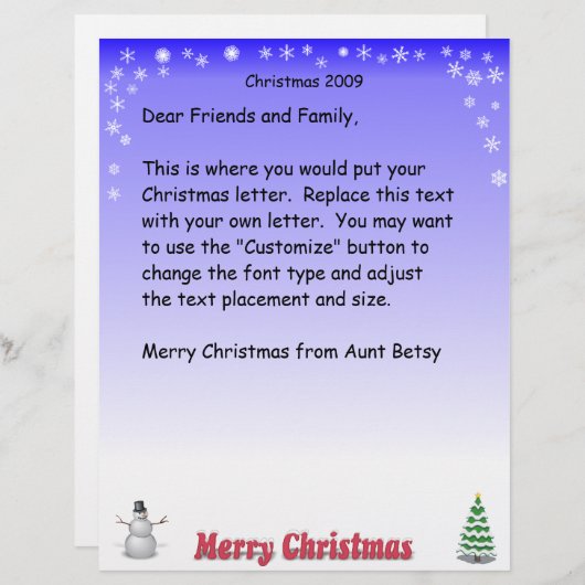 Frohe Weihnachts-Snowflake-Brief (Vorne/Hinten)