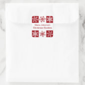 Frohe Weihnachts-Snowflake-Geschenk-Paket Dekorati Quadratischer Aufkleber (Tasche)