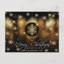 Frohe Weihnachts-Snowflake Gold Black Family Foto