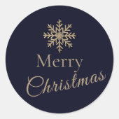 Frohe Weihnachts-Snowflake Holiday Round Sticker (Vorderseite)