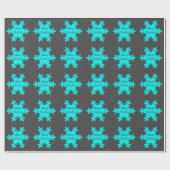 Frohe Weihnachts Snowflake Patterns Blue Gray Gray Geschenkpapier (Flach)