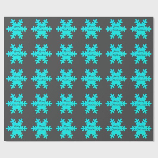 Frohe Weihnachts Snowflake Patterns Blue Gray Gray Geschenkpapier (Flach)