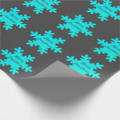 Frohe Weihnachts Snowflake Patterns Blue Gray Gray Geschenkpapier (Ecke)