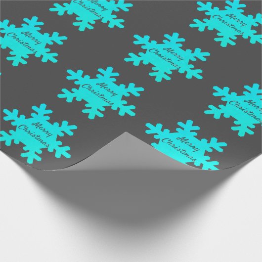 Frohe Weihnachts Snowflake Patterns Blue Gray Gray Geschenkpapier (Ecke)