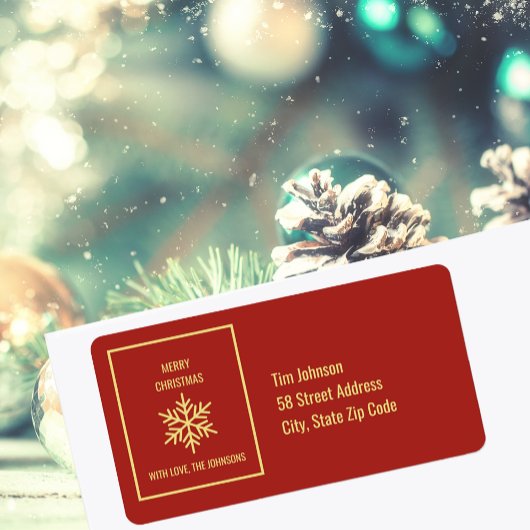 Frohe Weihnachts-Snowflake-Rücksendeadresse Adressaufkleber