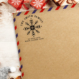 Frohe Weihnachts-Snowflake-Rücksendeadresse Gummistempel