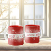 Frohe Weihnachts-Snowflake-Tasse Zweifarbige Tasse