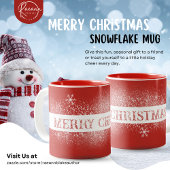 Frohe Weihnachts-Snowflake-Tasse Zweifarbige Tasse