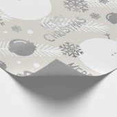 Frohe Weihnachts Snowman Coffe Tasse Silver White Geschenkpapier (Ecke)