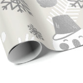 Frohe Weihnachts Snowman Coffe Tasse Silver White Geschenkpapier (Rolleneckpunkt)