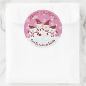 Frohe Weihnachts-Snowman Custom Classic Round Stic Runder Aufkleber (Tasche)