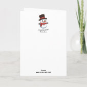 Frohe Weihnachts Snowman Custom Familienname Karte (Rückseite)