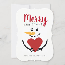 Frohe Weihnachts Snowman Flat Card Feiertagskarte