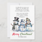 Frohe Weihnachts Snowman Holiday Gedicht Grußkarte Ankündigung (Vorderseite)