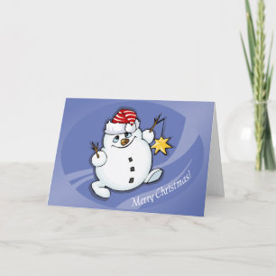Frohe Weihnachts-Snowman-Karte Feiertagskarte