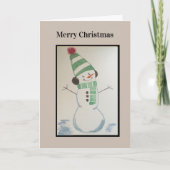Frohe Weihnachts-Snowman-Karte Karte (Vorderseite)