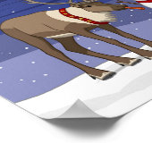 Frohe Weihnachts-Snowman & Niedliches Reindeer-Pos Poster (Ecke)