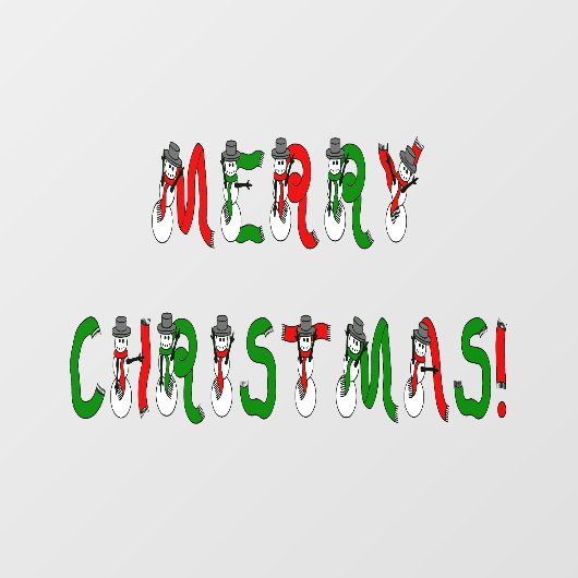 Frohe Weihnachts Snowman Office, Zuhause & Store V Fensteraufkleber (Blatt)