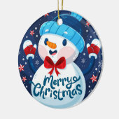 Frohe Weihnachts-Snowman-Ornament Keramik Ornament (Links)