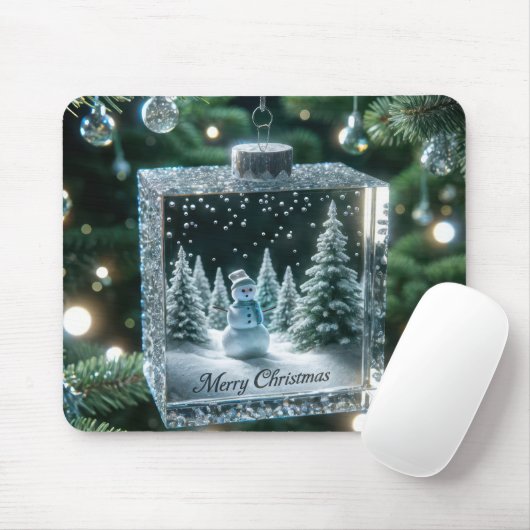 Frohe Weihnachts-Snowman-Ornament Mousepad (Mit Mouse)