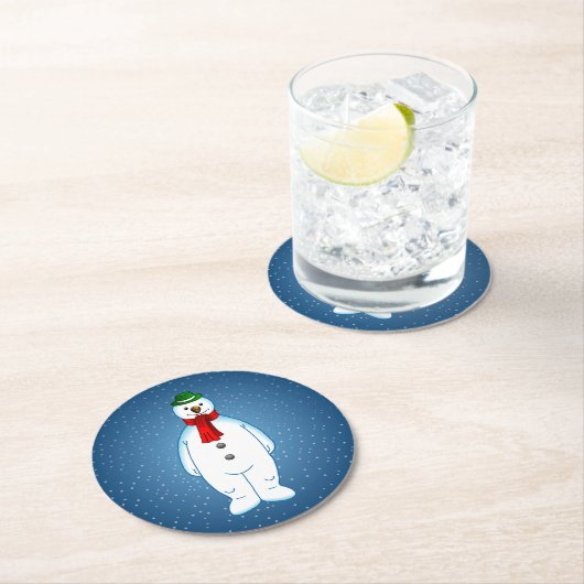 Frohe Weihnachts Snowman Paper Untersetzer (Vor Ort)