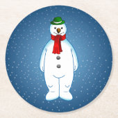 Frohe Weihnachts Snowman Paper Untersetzer (Vorderseite)