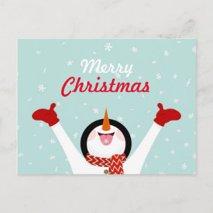 Frohe Weihnachts-Snowman Postcard Feiertagspostkarte