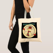 Frohe Weihnachts-Snowman-Tasche Tragetasche (Vorderseite (Produkt))