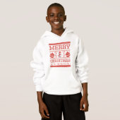Frohe Weihnachts Snowman Ugly Sweater Hoodie (Vorne ganz)