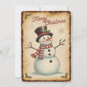 Frohe Weihnachts-Snowman-Urlaubskarte Save The Date (Vorderseite)