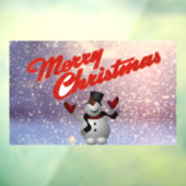Frohe Weihnachts Snowman Window Cling Fensteraufkleber (Blatt 3)