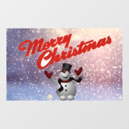 Frohe Weihnachts Snowman Window Cling Fensteraufkleber