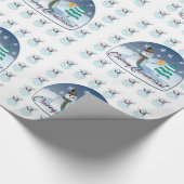 Frohe Weihnachts Snowman Wrapping Paper Geschenkpapier (Ecke)