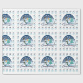 Frohe Weihnachts Snowman Wrapping Paper Geschenkpapier (Flach)