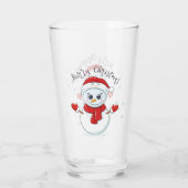 Frohe Weihnachts-Snowmen-Glas Glas (Rückseite)