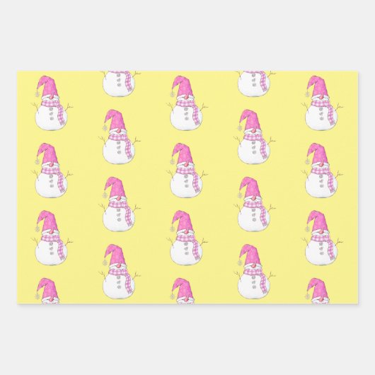 Frohe Weihnachts-Snowmen-Muster Geschenkpapier Set (Vorderseite 2)