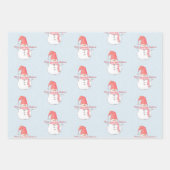 Frohe Weihnachts-Snowmen-Muster Geschenkpapier Set (Vorderseite)
