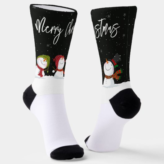 Frohe Weihnachts Snowmen Socks Socken (Gewinkelt)