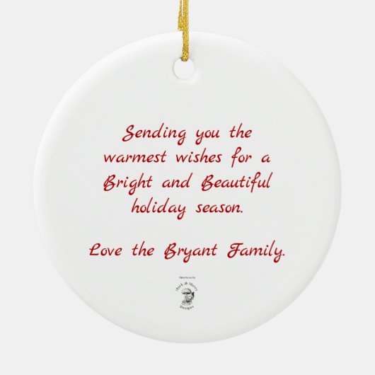 Frohe Weihnachts Snowy Wreath Keramik Ornament (Hinten)