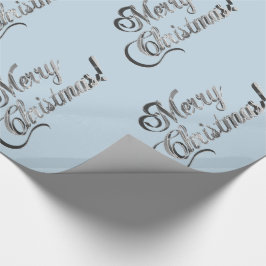 Frohe Weihnachts Soft Baby Blue Silver Gray Geschenkpapier