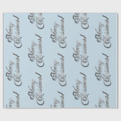 Frohe Weihnachts Soft Baby Blue Silver Gray Geschenkpapier (Flach)